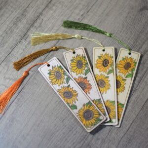 Sunflowers - laser engraved bookmark