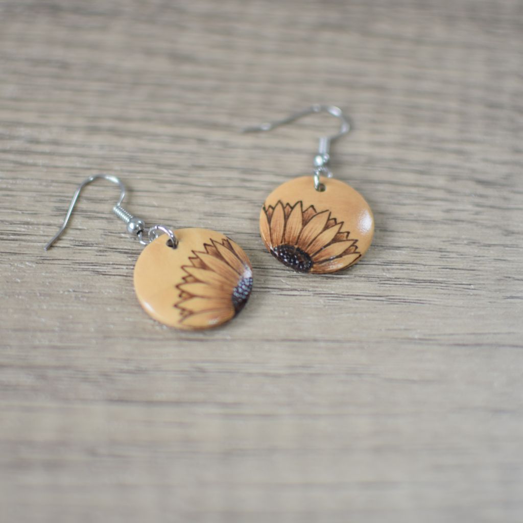 Wooden Pyrography Earrings - Image 6