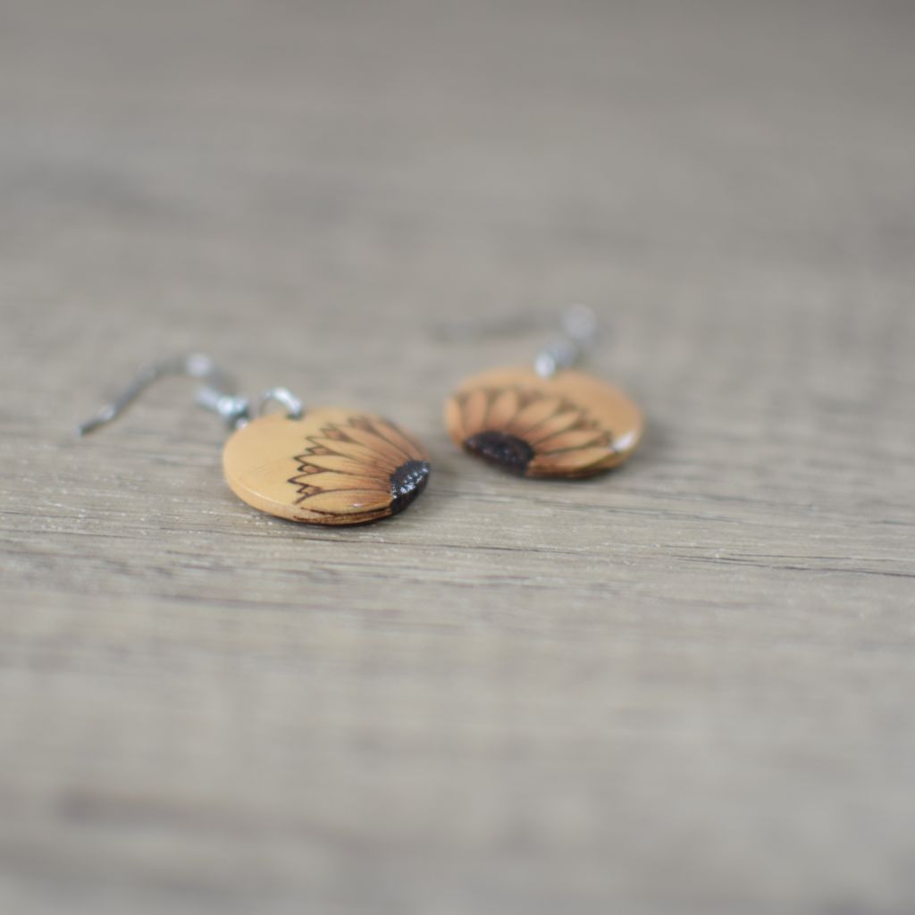 Wooden Pyrography Earrings - Image 5