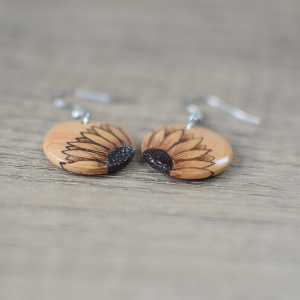 Wooden Pyrography Earrings - Image 6