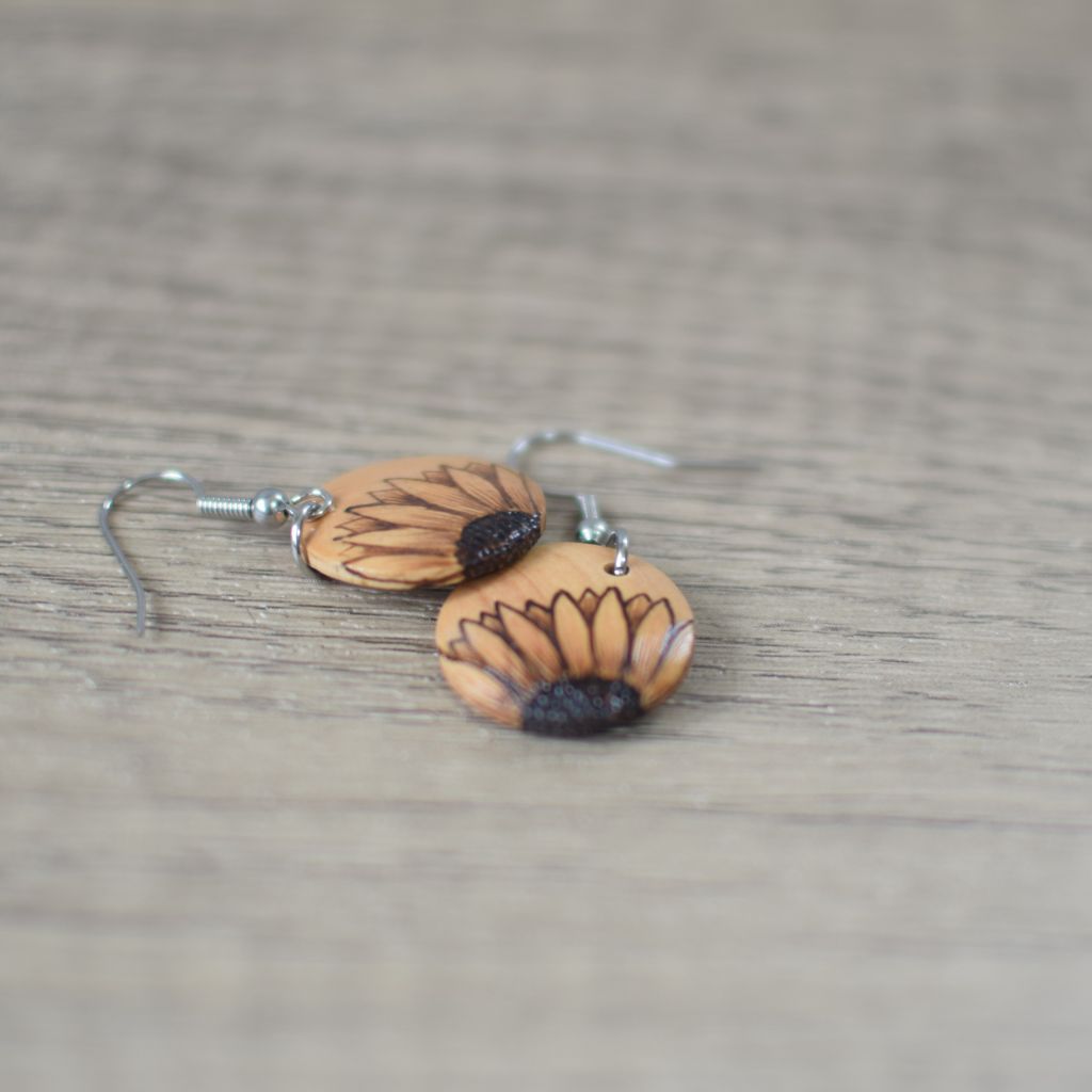 Wooden Pyrography Earrings - Image 7
