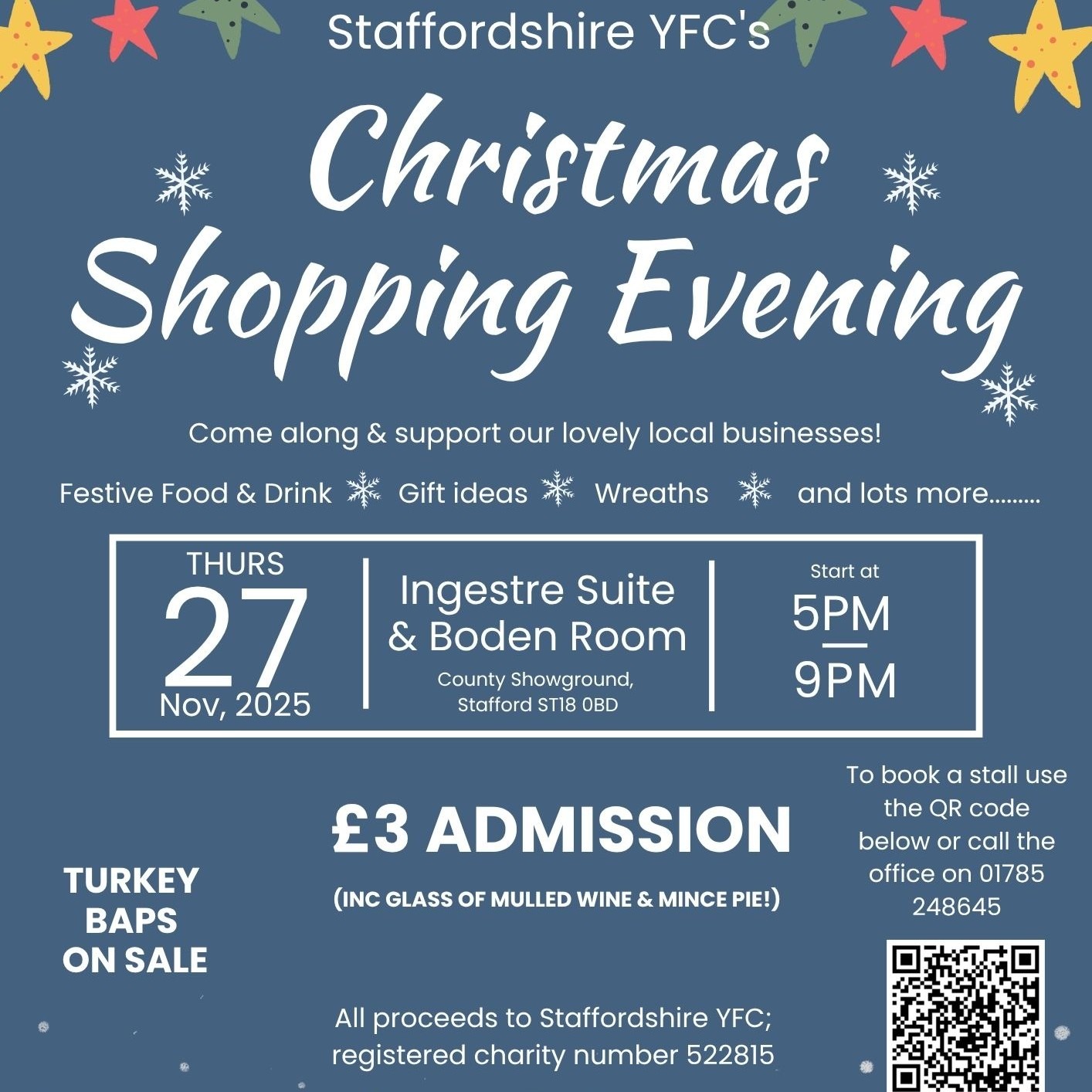 poster for YFC Christmas shopping evening 