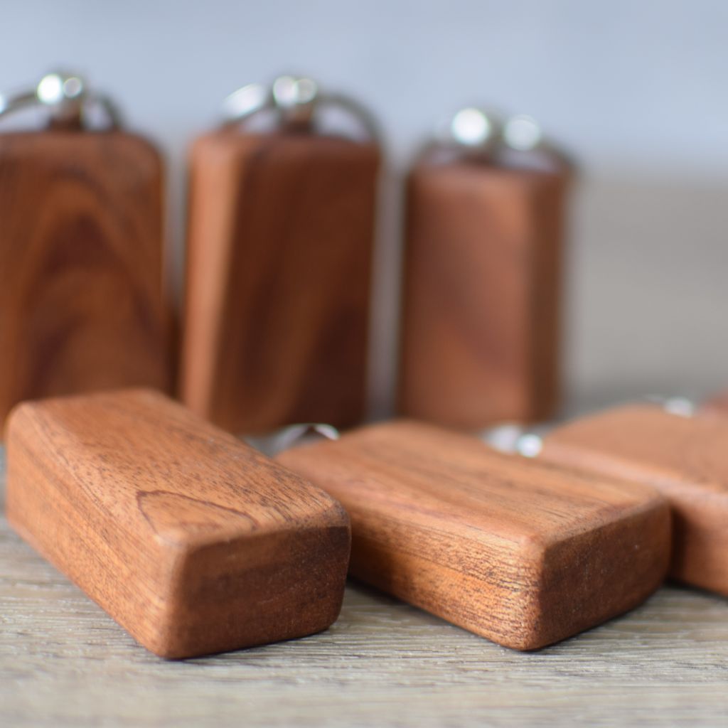 Close view of the side view of the chunky keyring