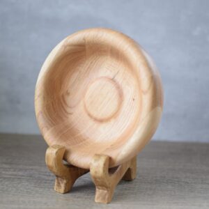 Wood turned Oak dish with chunky rolled edges