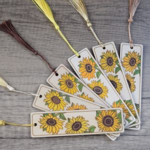 Sunflowers - laser engraved bookmark