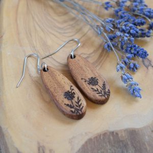 Walnut wildflower earrings