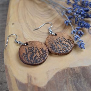 Walnut wildflower earrings - wildflowers